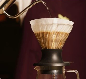 Pour-over coffee being brewed