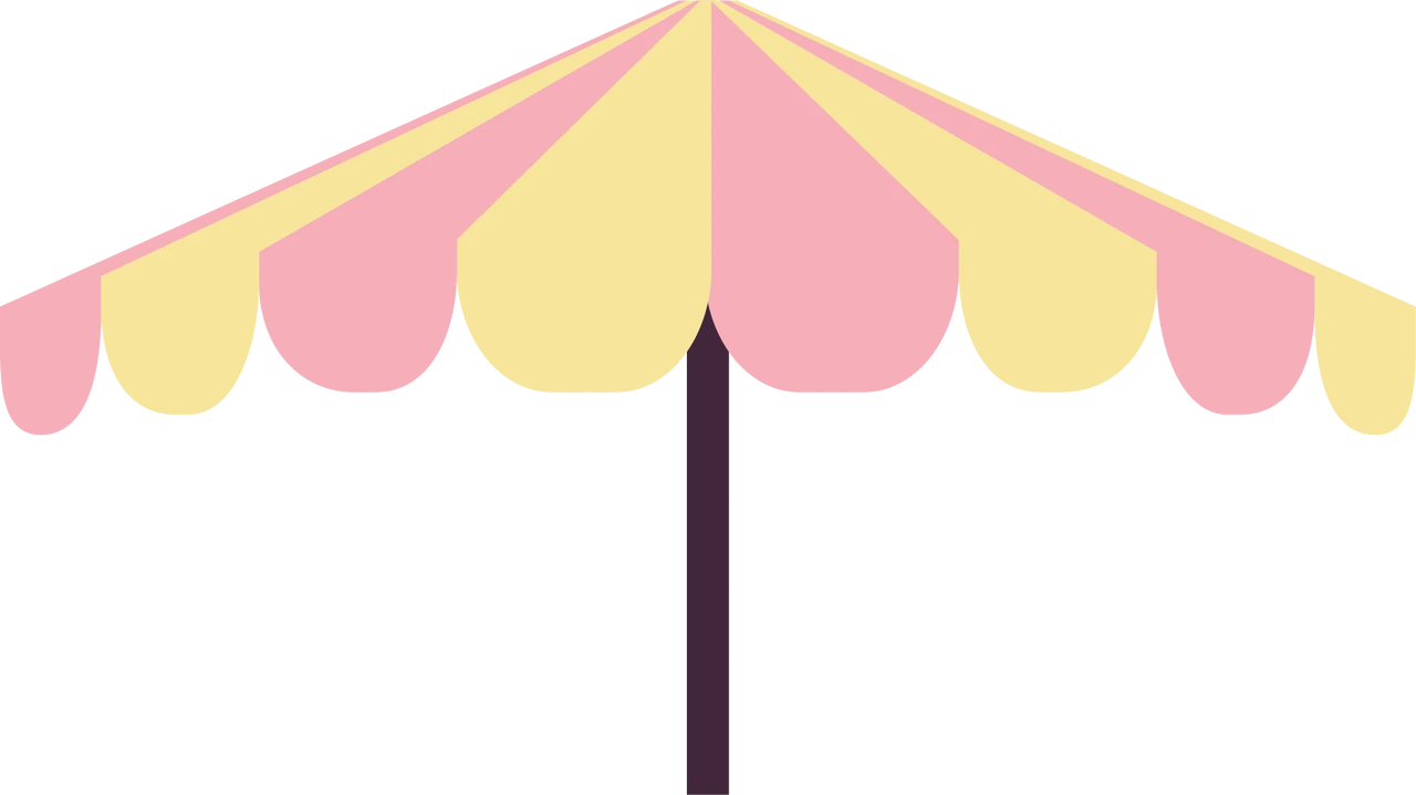 A pink and yellow parasol